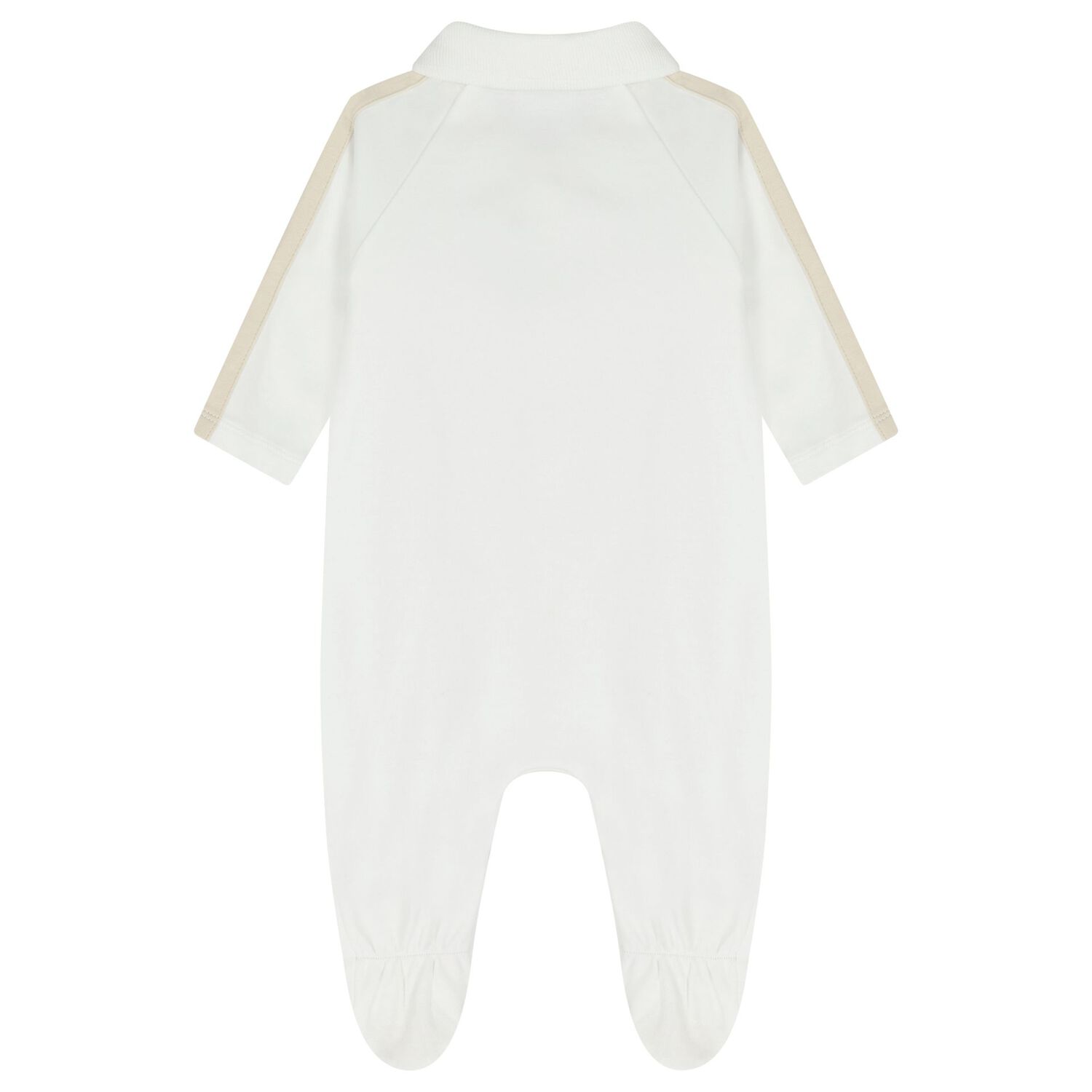 Baby Boys White Logo Babygrow, 1, hi-res