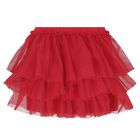 Girls White & Red Tulle Skirt Set, 1, hi-res