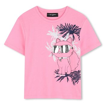 Girls Pink Choupette Logo T-Shirt