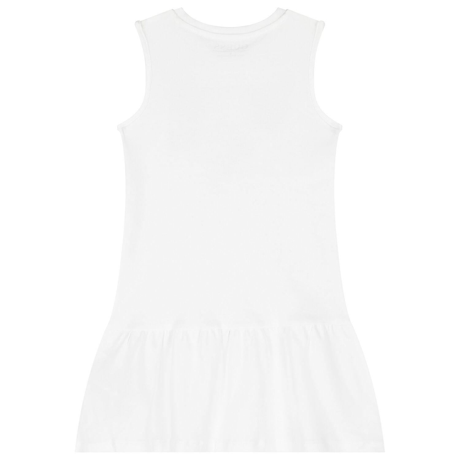 Girls White Cotton Butterfly Logo Dress, 2, hi-res image number null