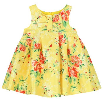 Younger Girls Yellow Floral Dress