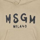 Beige & Black Logo Hooded Top, 4, hi-res