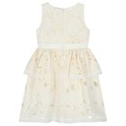 Girls Ivory Floral Cutwork Dress, 1, hi-res