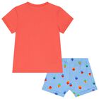 Baby Boys Red & Blue Shorts Set, 1, hi-res