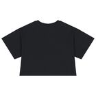 Girls Black Teddy Bear Logo T-Shirt, 5, hi-res