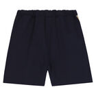 Boys Navy Cotton Shorts, 2, hi-res