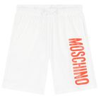 Boys Yellow & White Cotton Logo Shorts Set, 2, hi-res