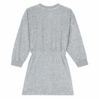 Girls Grey Logo Dress, 1, hi-res