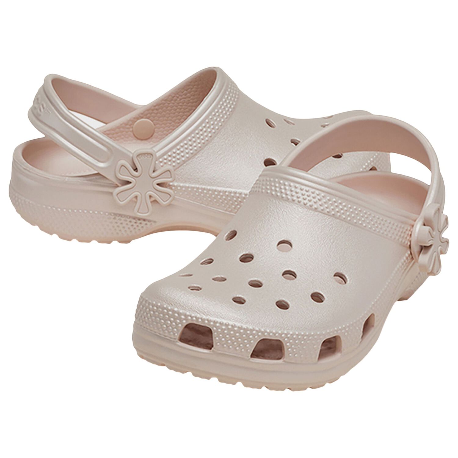 Girls Metallic Beige Classic Clogs Sandals , 1, hi-res