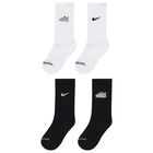 Boys Black & White Logo Socks, 1, hi-res
