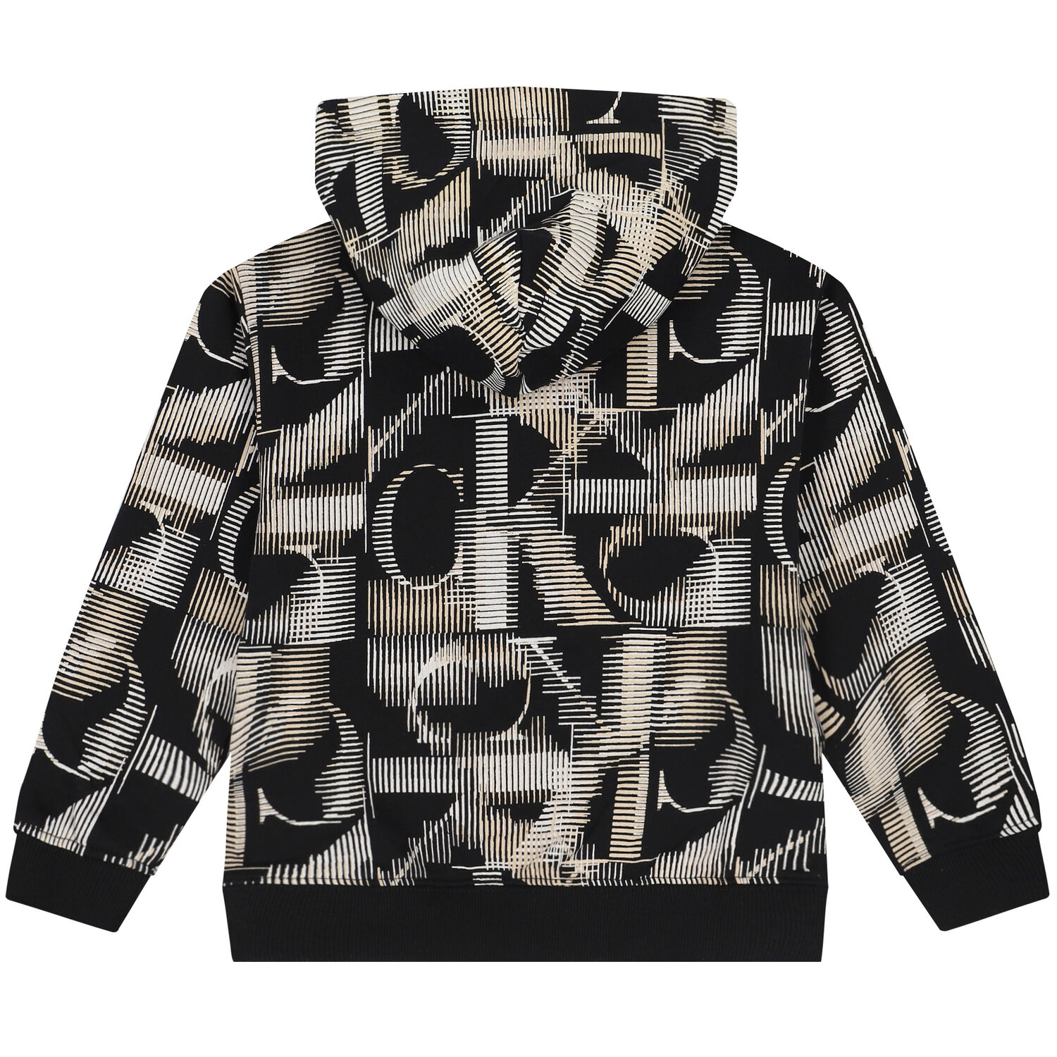 توب هودي بالشعار باللون الأسود للأولاد, 1, hi-res