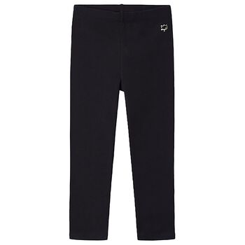 ليجينز بنات بالشعار باللون الاسود 