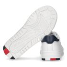 Girls White & Blue Logo Trainers, 1, hi-res