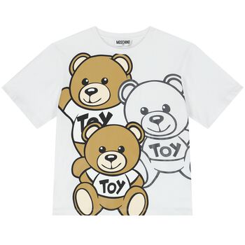 White Teddy Bear Logo T-Shirt