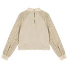 Girls Beige Embellished Trouser Set, 1, hi-res