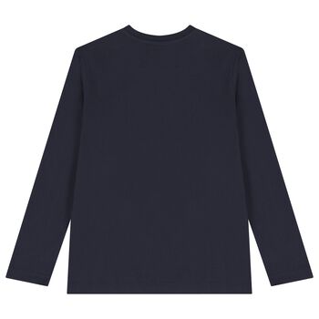 Boys Navy Blue Logo T-Shirt