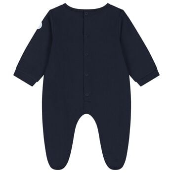 Baby Boys Navy Blue Logo Babygrow