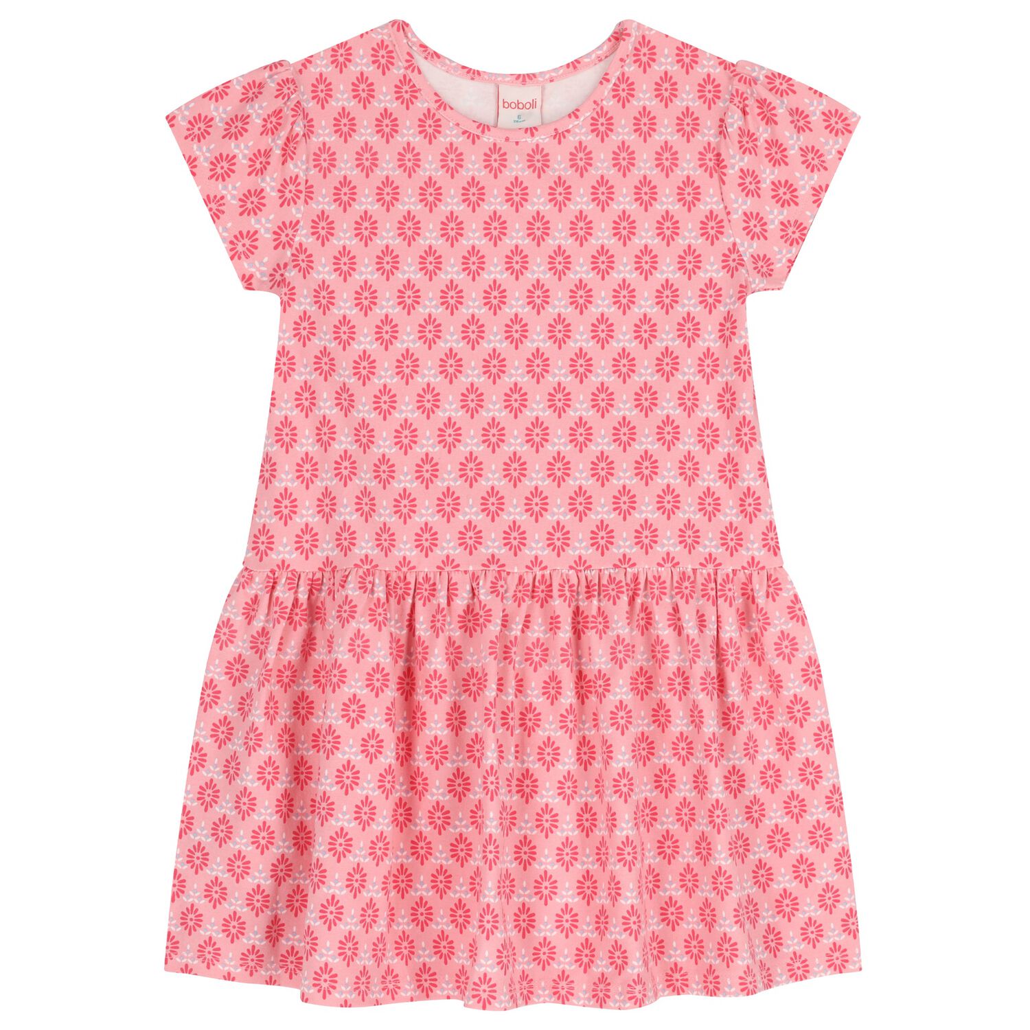 Girls Pink Floral Dress, 1, hi-res