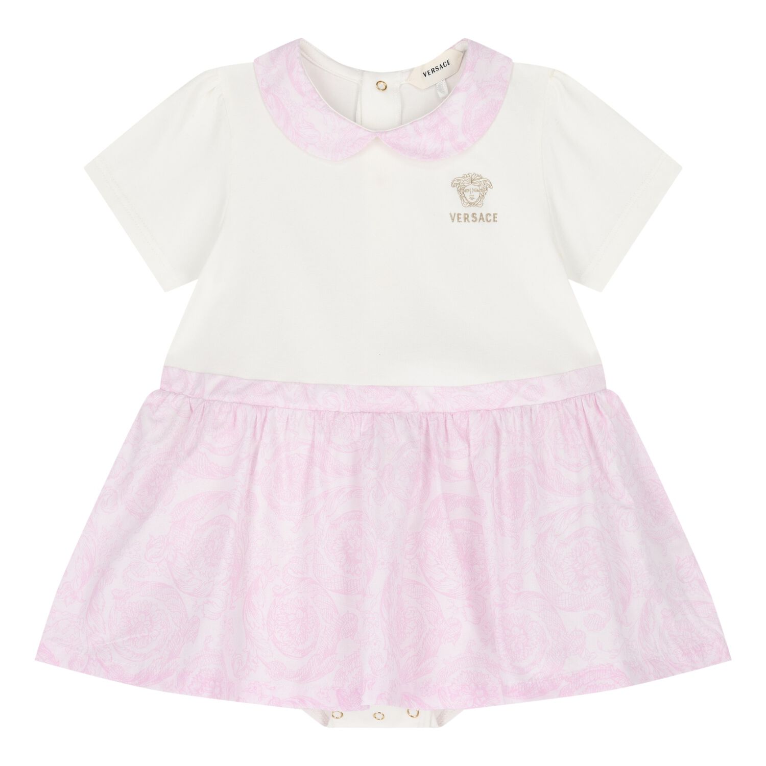 Baby Girls Ivory & Pink Whisper Barocco Dress, 1, hi-res