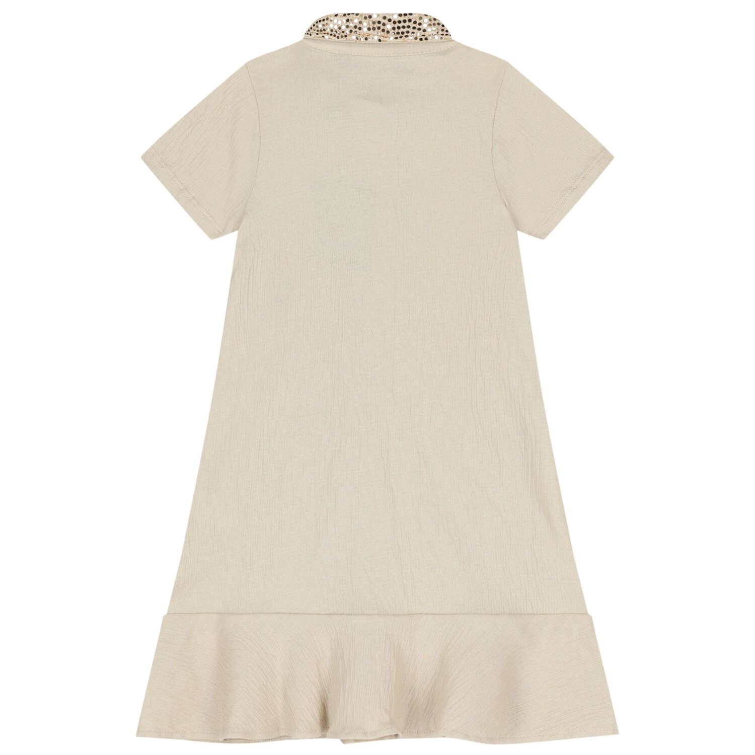 Girls Beige & Gold Logo Polo Dress, 1, hi-res image number null