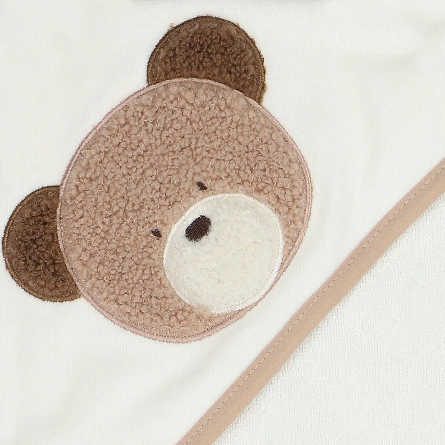 منشفة بطبعة تيدي باللون العاجي والبيج, 1, hi-res