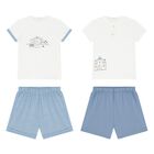 Baby Boys White & Blue Shorts Set ( 2-Pack ), 1, hi-res