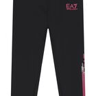 Girls Black Logo Leggings, 1, hi-res
