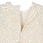 Girls Ivory Bow Lattice Sequin Cape Dress, 1, hi-res