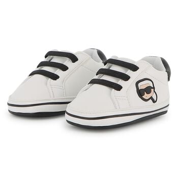 Baby Boys White Ikonik Karl Pre Walker Shoes