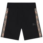 Boys Black EKD Logo Shorts, 1, hi-res