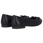 Girls Black Bow Ballerina Shoes, 1, hi-res