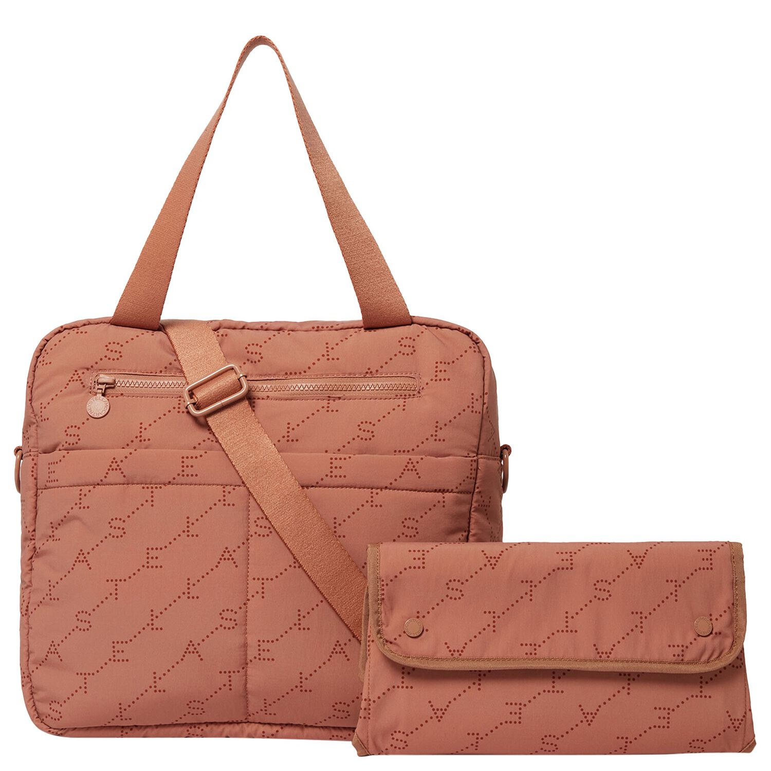 Beige Logo Baby Changing Bag, 1, hi-res
