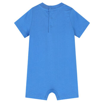 Baby Boys Blue Polo Bear Romper