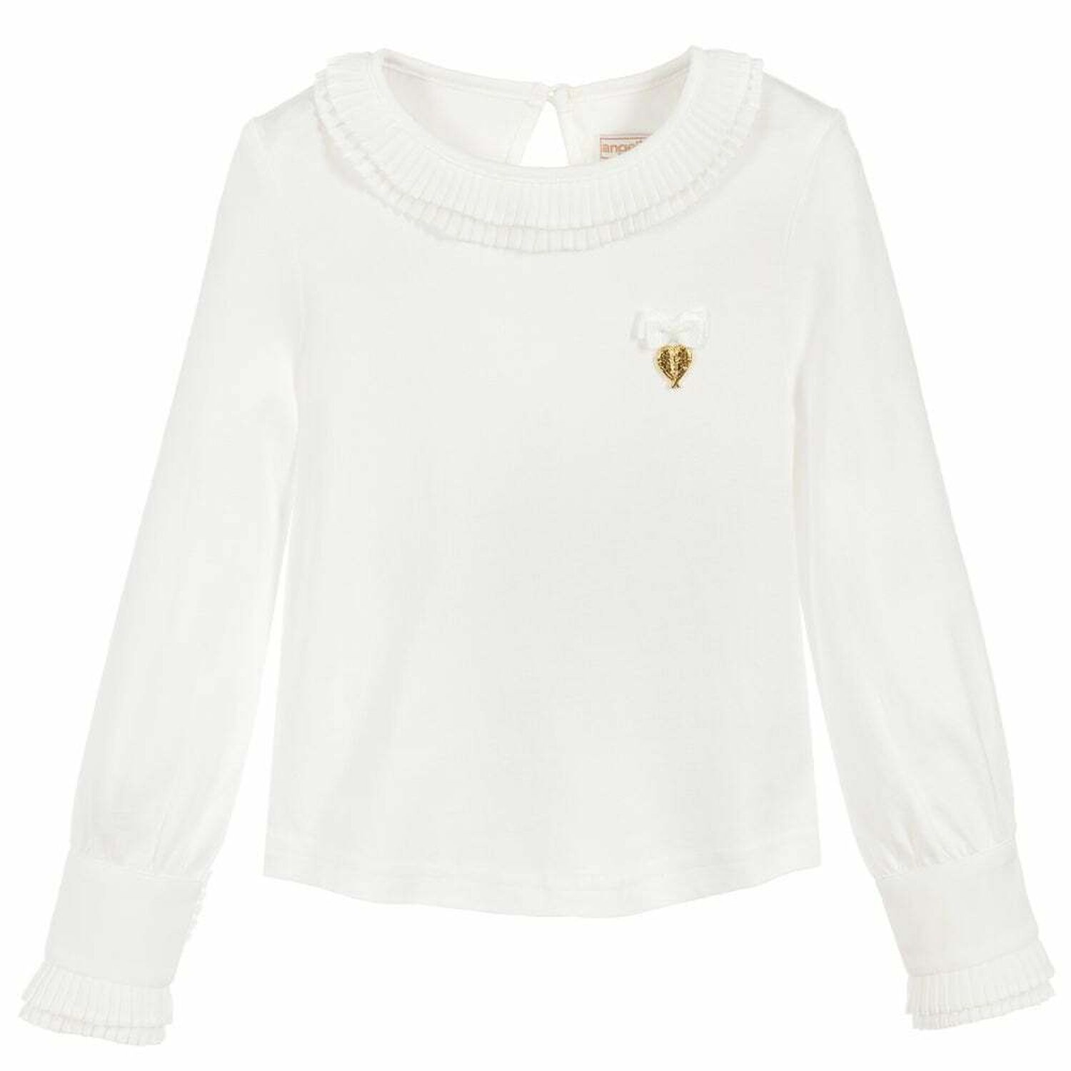 توب اماندا باللون العاجى للبنات, 2, hi-res