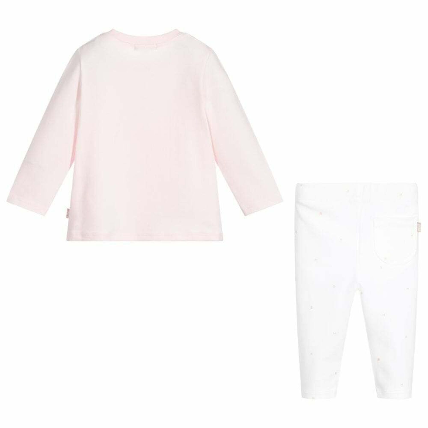 طقم لغنز أبيض ووردي اللون للبنات, 1, hi-res