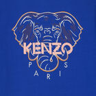 فستان عيد بطبعة فيل بالشعار باللون الأزرق للبنات, 1, hi-res