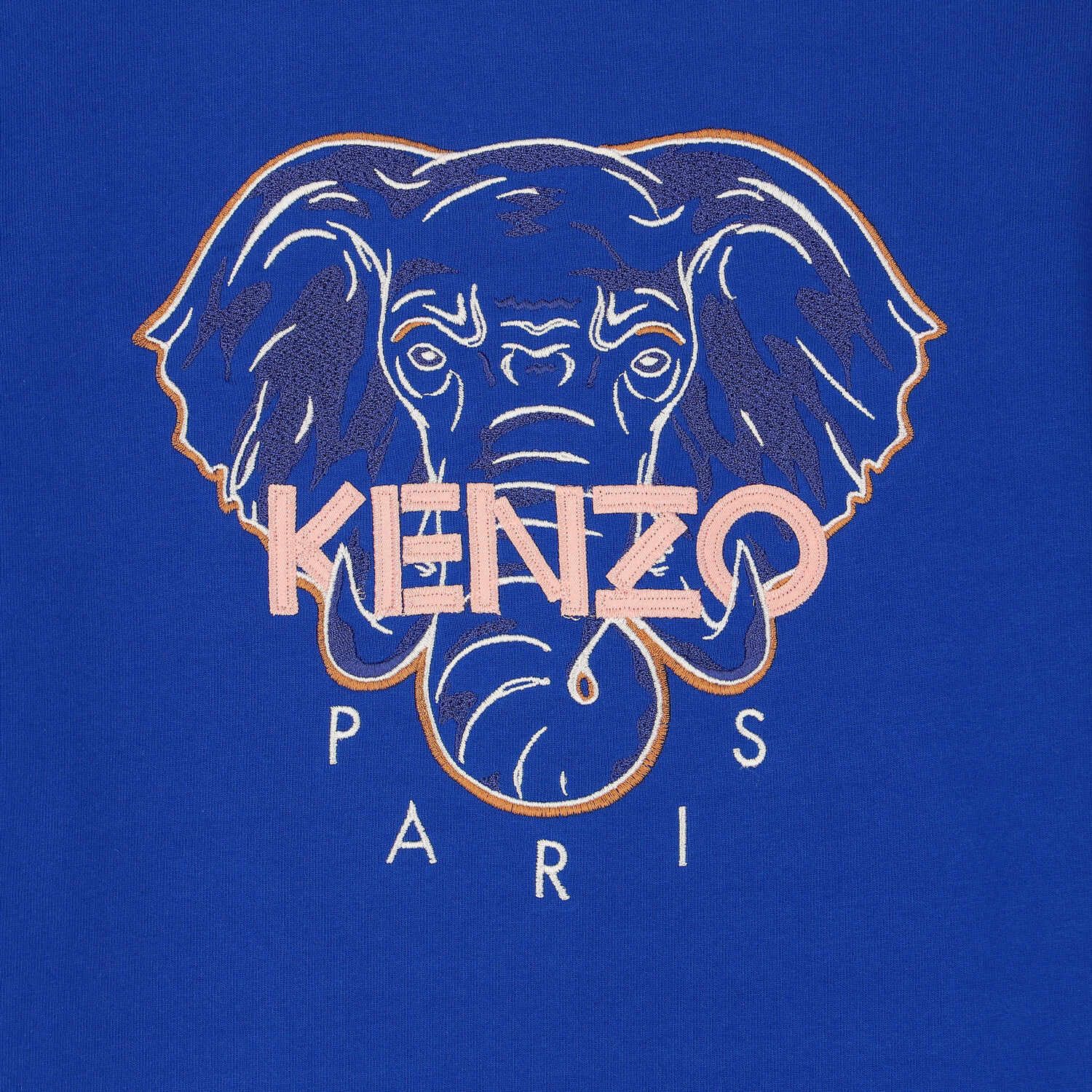 فستان عيد بطبعة فيل بالشعار باللون الأزرق للبنات, 1, hi-res