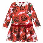 Girls Rose Print Dress, 1, hi-res