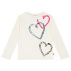 Girls Ivory Hearts Long Sleeve Top, 1, hi-res