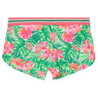 Girls Pink & Green Floral Swim Shorts, 1, hi-res