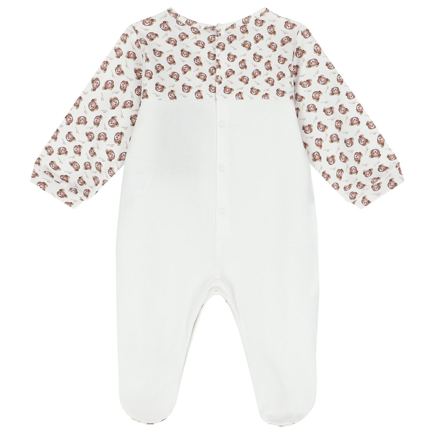 White Logo Babygrow, 1, hi-res