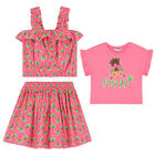 طقم تنورة بطبعة أشجار النخيل باللون الزهرى, 1, hi-res