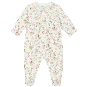 Baby Girls Ivory floral Babygrow