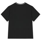 قميص أسود بشعار للأولاد, 1, hi-res