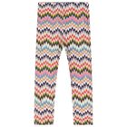 Girls Pink & Purple Zigzag Leggings, 1, hi-res