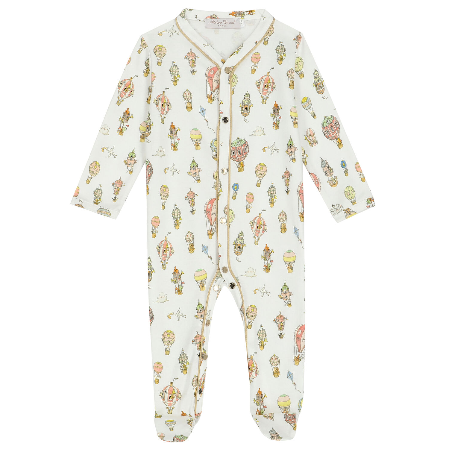 Ivory Hot Air Balloons Babygrow, 1, hi-res image number null