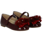 Girls Red Embellished Shoes, 1, hi-res