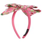 Girls Pink Floral Headband, 2, hi-res