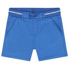 Younger Boys Blue Shorts, 1, hi-res