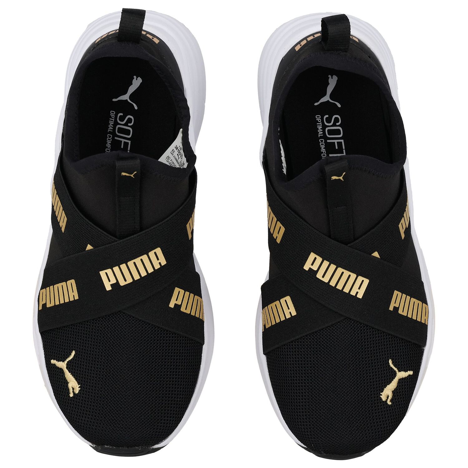 Boys Black Logo Slip On Trainers, 1, hi-res